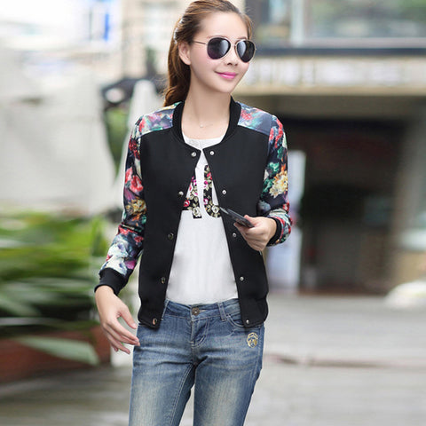 Flower Print Casual Jacket