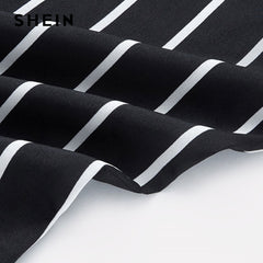 Self Belt Striped Pants