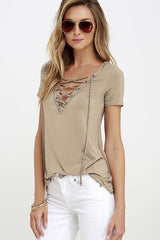 Lace Up T Shirt