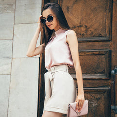 High Waist Slashes Shorts
