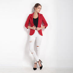 Open Front Notched Blazer