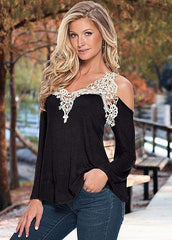 Floral Lace Off Shoulder Shirt