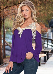 Floral Lace Off Shoulder Shirt