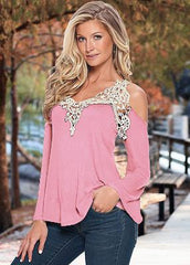 Floral Lace Off Shoulder Shirt