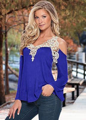 Floral Lace Off Shoulder Shirt