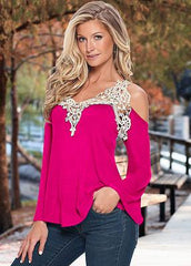 Floral Lace Off Shoulder Shirt