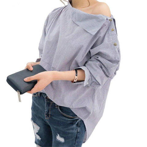 Sexy Long Sleeve Striped Shirts