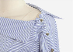 Sexy Long Sleeve Striped Shirts