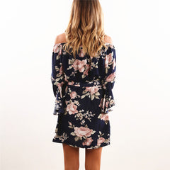 Off Shoulder Floral Print Dress